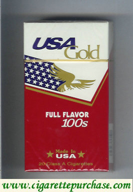 USA Gold Full Flavor 100s cigarettes hard box
